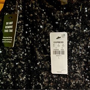 Brand New - Black Sequins Halter Jumpsuit, Size Large